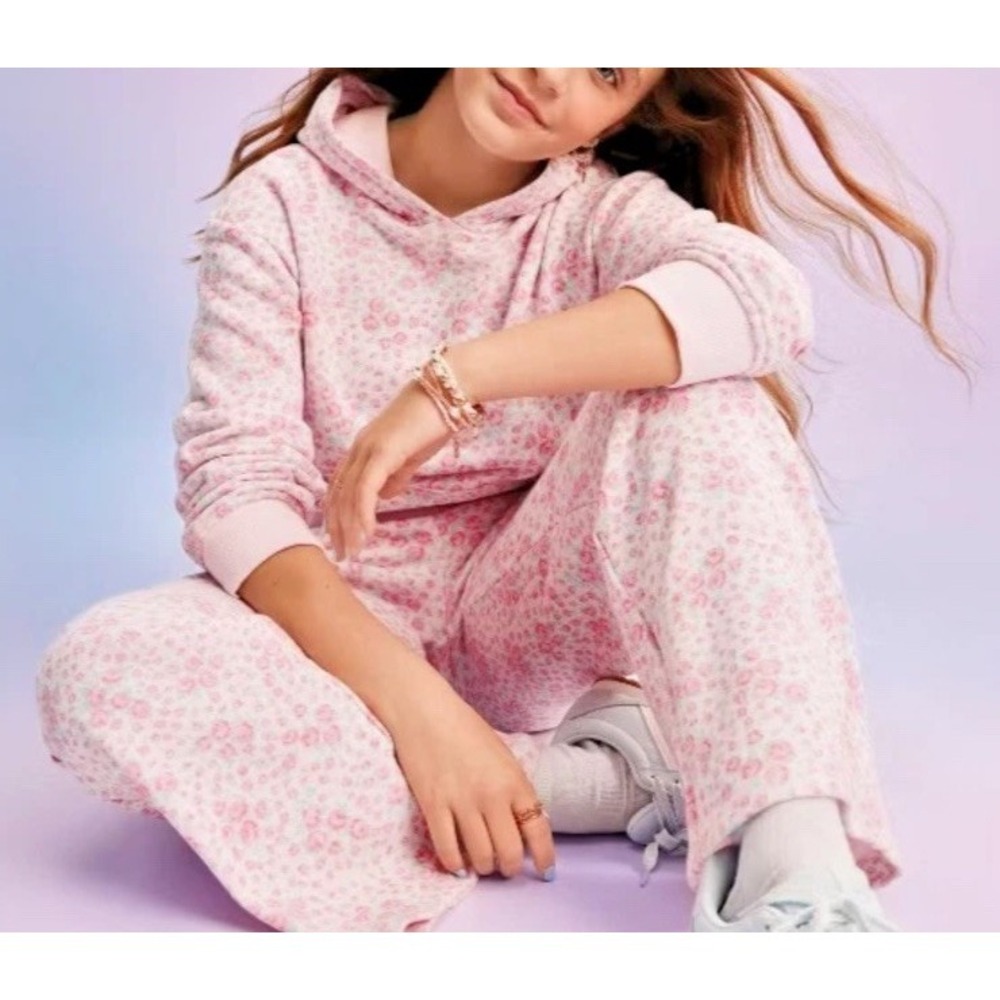 LoveShackFancy x Target Girls' Large Roseheart Cotton Hoodie + Sweatpants Set